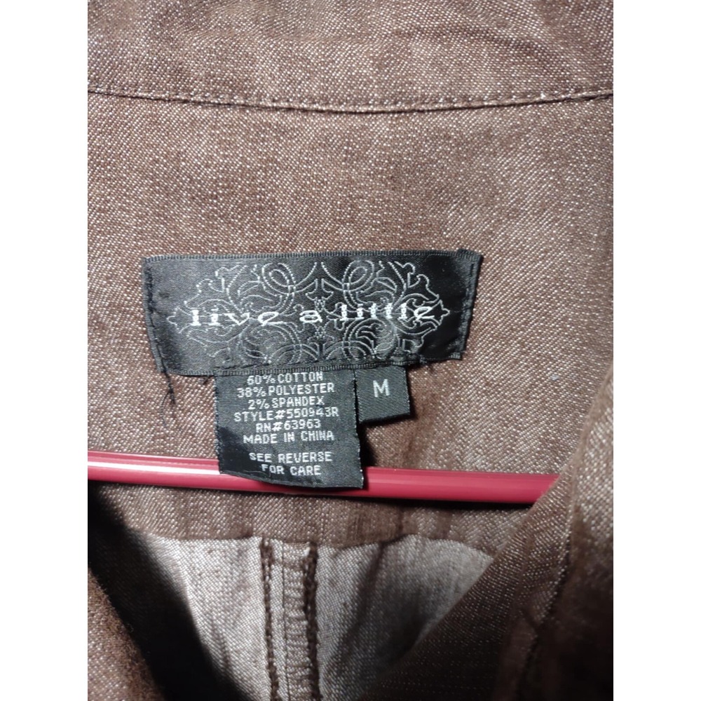 LAL Live A Little BROWN Button Up Denim Jacket H29‎ - Picture 2 of 7